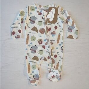 Angel Dear Bonjour Breakfast Footie 0-3 6-9 months